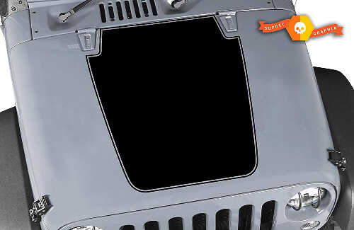 Blackout Outline Hood Vinyl Decal for Jeep Wrangler 