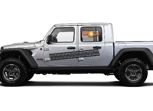 Jeep Gladiator Side JT Extra Large Side Tire Track Style Vinyl decal sticker Graphics kit for 2018-2021
