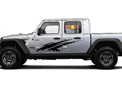 Extra Large Side Splash Style Vinyl Decal Sticker Graphics Kit 2 for Jeep Gladiator JT