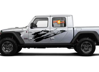 Jeep Gladiator SideExtra Large Side Splash Style Vinyl decal sticker Graphics kit for JT 2018-2021
