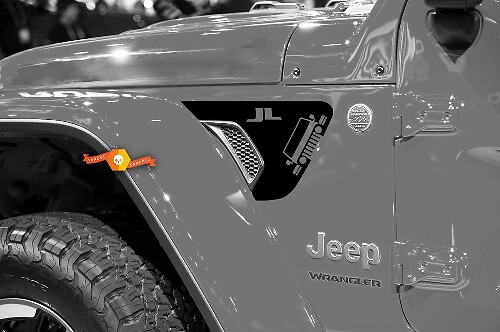JL Front Front Vent Front Fender Vinyl Decal Sticker for Jeep Wrangler 2018-2021