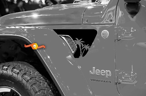 Palms Vent Front Fender Vinyl Decal Sticker for Jeep Wrangler 2018-2021