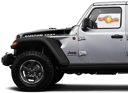 Hood Custom Text Trim Spear Pair Vinyl Sticker Decal Graphic Kit for Jeep Wrangler Gladiator JT JL JLU