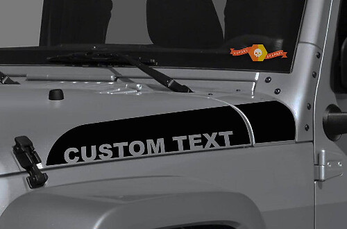 Custom Text Hood Side Stripes Vinyl Decal Kit for Jeep Wrangler Gladiator