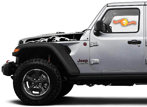 Mountains Style Hood Stripes Vinyl Decal Set for Jeep Wrangler Gladiator Rubicon