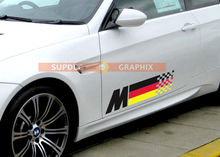 BMW German Flag M colors Flag for BMW any models vinyl decal sticker 2 pcs M4 M5 M6 M2 M340i 440i
 2