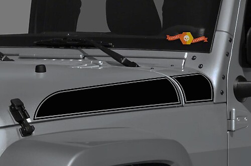 Jeep Wrangler Gladiator JT JL JLU Rubicon Stylish Saucy Hood with Trim Vinyl Sticker Decal Graphic kit for 2018-2021 for both sides
