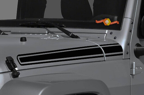 Ramp Hood Side Stripe Vinyl Decal Set for Jeep Wrangler & Gladiator