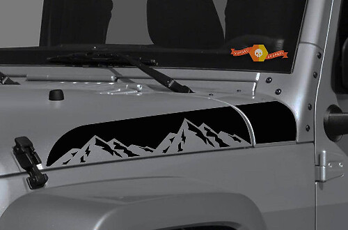 Mountain Range Hood Vinyl Decals Set for Jeep Wrangler Gladiator Rubicon 
