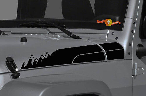 Mountain Bonnet Vinyl Sticker Decal for Jeep Wrangler Gladiator Rubicon JT JL JLU