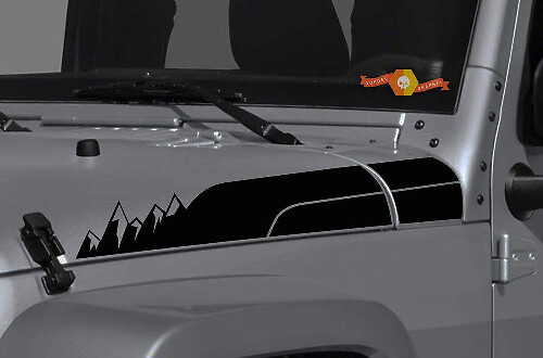 Mountain Style Hood Stripes Vinyl Decal Kit for Jeep Wrangler Gladiator  