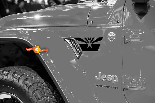 Arizona Flag Fender Vent Accent Vinyl Sticker Decal for Jeep Wrangler JLU