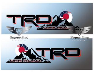 TRD Off Road US vs Japan Flag Style decal sticker fit Tacoma Tundra FJ Cruiser 4Runner
