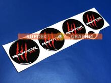 4 Wheel Center Caps Raptor SVT Red scratch marks Domed Badge Emblem Resin Decal Sticker
 3