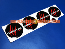 Raptor SVT Style Red Claw Custom TXT 60mm Domed Set Wheel Center Vinyl Decal Sticker_3