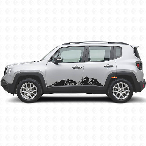 Mountains Rocker Panel Vinyl Decal Kit for Jeep Renegade