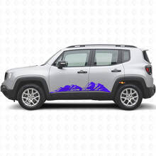 Mountains Rocker Panel Vinyl Decal Kit for Jeep Renegade_2