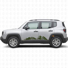 Mountains Rocker Panel Vinyl Decal Kit for Jeep Renegade_3