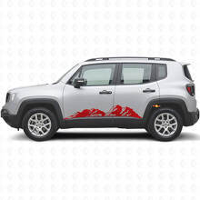 Mountains Rocker Panel Vinyl Decal Kit for Jeep Renegade_4