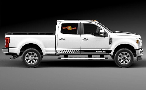 Stripes en vinyle pour bas de caisse de course à installer pour Ford F-350 2020