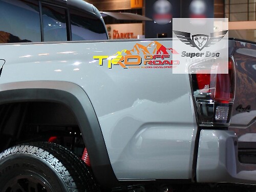 TRD Off Road Mountain Bedside Vinyl Decal Pair for Toyota Tacoma Tundra FJ Cruiser 
