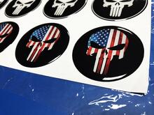Wheels Center Caps Punisher USA Domed Badge Emblem Resin Decal Sticker
 2