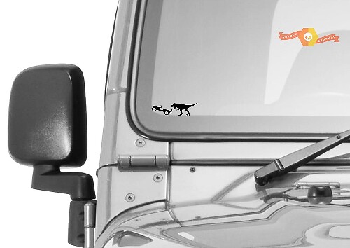 T-Rex Dinosaur Windshield Easter Egg Vinyl Decal for Jeep Wrangler