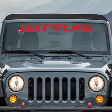 Custom Text Life Windscreen Banner Vinyl Sticker Decal for Jeep Wrangler 2
