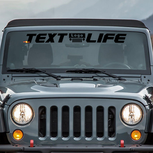 Custom Text Life Windscreen Banner Vinyl Sticker Decal for Jeep Wrangler 3
