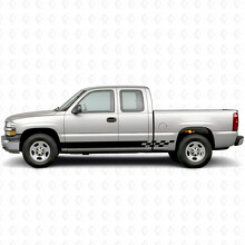 Checkered Lightning Door & Rocker Panel Vinyl Stripes for Chevrolet Silverado 1500 GMT800 1999-2007_2