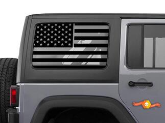 Jeep Wrangler Jk & JL American Flag Window Hardtop Set Vinyl Decal 2007-2019
