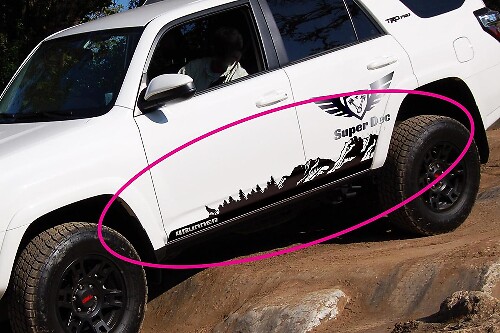 Mountains Trees and Wolf Side Vinyl Decal Sticker for Toyota 4Runner