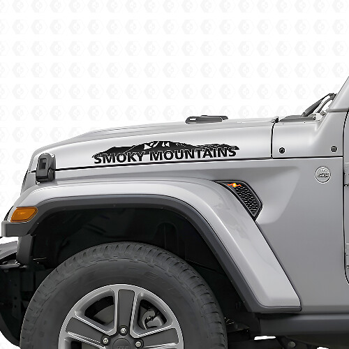 Smoky Mountains Hood Vinyl Decal Sticker for Jeep Wrangler_1