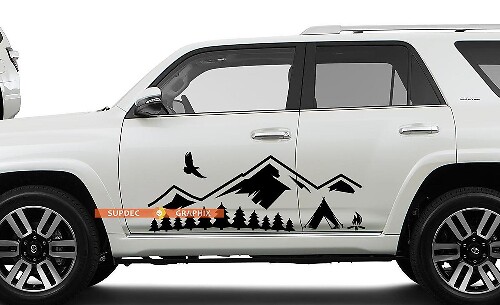 Mountains Forest Side Door Vinyl Decal Sticker for Toyota 4Runner_1