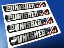 One Steering Wheel Punisher Challenger Charger emblem domed decal
 2
