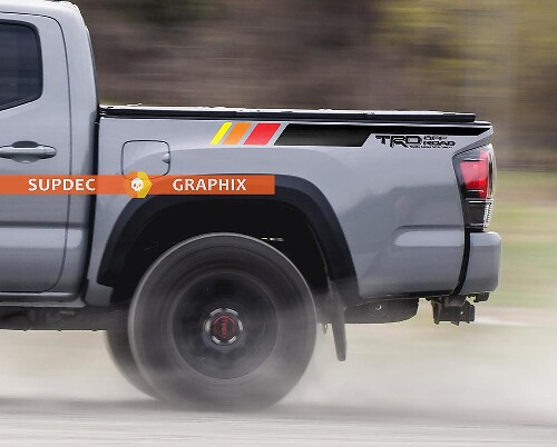 TRD Off Road Style Bedside Stripes Vinyl Decal Pair for Toyota Tacoma 2016-20