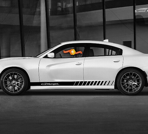 Dodge Script Charger Stripe Rocker Panel Side Band Decal Sticker for Hemi Daytona RT GT Mopar graphics
