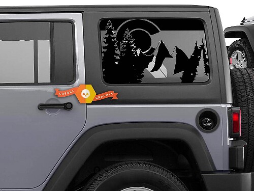 Colorado Flag Mountain Hardtop Window Vinyl Decal for Jeep Wrangler 