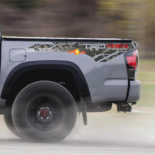 TRD 4x4 Off Road Camouflage Style Bedside Vinyl Decal Sticker for Toyota Tacoma 2013-2020