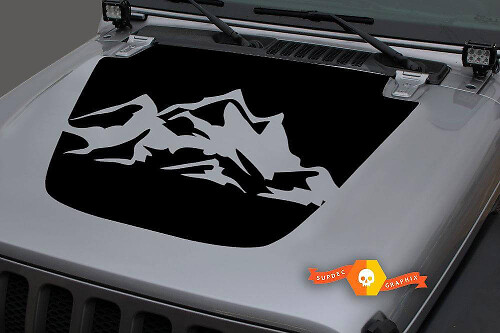 Huge Mountain Range Hood Vinyl Decal for Jeep Gladiator & Wrangler
