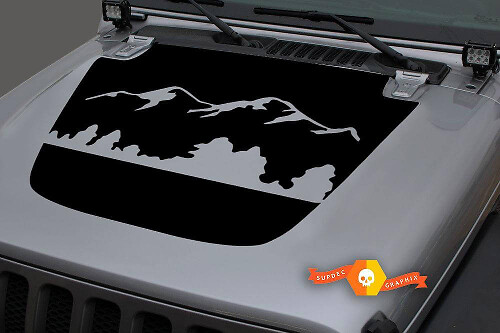 Mountain Forest Hood Vinyl Decal for Jeep Gladiator JT Wrangler JL JLU 
