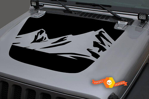Mountain Bonnet Vinyl Decal Sticker Graphics 3 for Jeep Gladiator JT Wrangler JL JLU