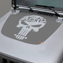 Jeep 2018-2021 Gladiator JT Wrangler JL JLU Hood skull punisher usa flag Vinyl decal Sticker Graphics
 3