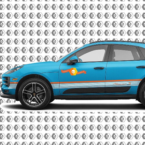 Porsche Macan Macan GTS Macan Turbo Side Stripes Decal Sticker 2014–present 9157