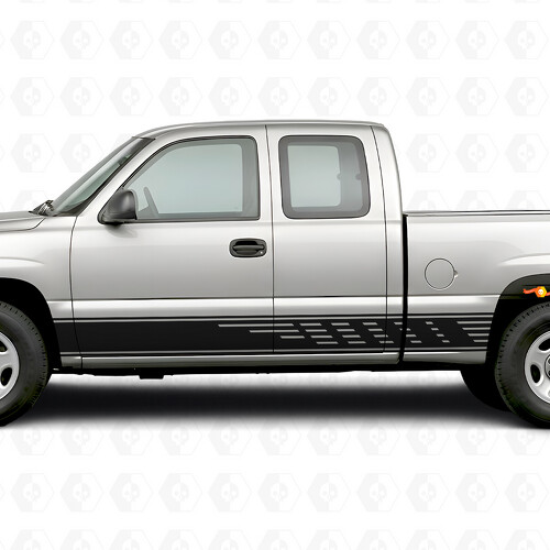 Staggered Slot Door & Rocker Panel Vinyl Stripes for Chevrolet Silverado 1500 GMT800 1999-2007