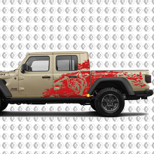 Hell Cat Wild Style Splash Grunge Bedside Vinyl Sticker Decal Graphic for Jeep Gladiator 3