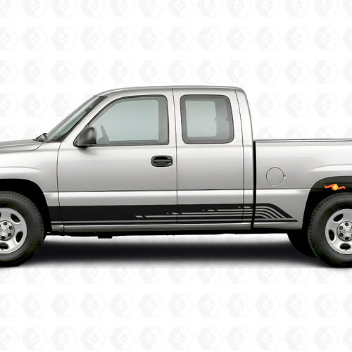 Parallel Contour Door & Rocker Panel Vinyl Stripes for Chevrolet Silverado 1500 GMT800 1999-2007