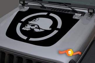 Jeep 2018-2021 Gladiator Wrangler JL JLU JT Hood war Metal Mulisha skull black mark Vinyl Decal Sticker Graphic
