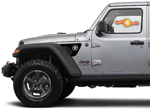 Army Star Fender Vent Vinyl Decal Set for Jeep Wrangler and Gladiator