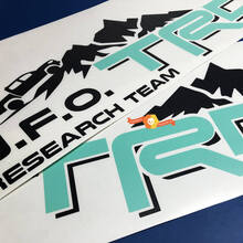 Pair of TRD UFO Research Team Side Vinyl Decals Stickers for Toyota Tacoma 2 colors
 2